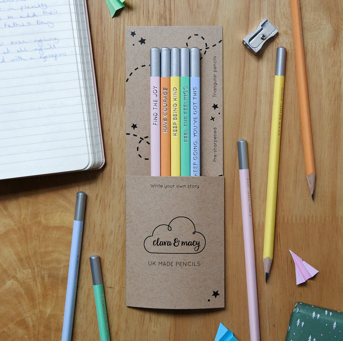 Set Of Five 'Today I Am' Positive Pencils
